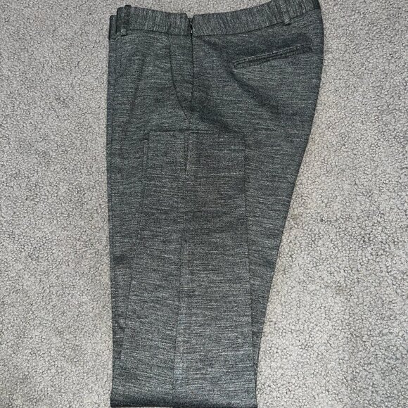 THEORY Black & Gray Space Dye Straight Leg Slit Hem Slacks Trouser Pants -EUC -8 - Picture 13 of 13
